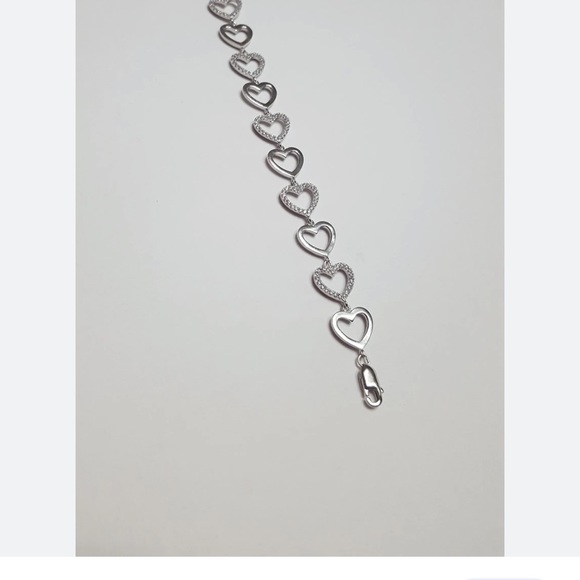 Sterling HEARTS ⬇️$💗 Heart Bracelet 925 Double Hearts DESIGN Price Drop - Picture 7 of 7